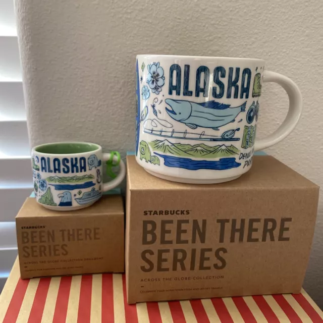 New Starbucks ALASKA Been There Series 14oz mug OR 2oz Coffee Mini Mug Ornament