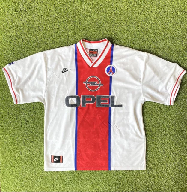 PSG Paris Saint-Germain 1995/6 Away Shirt Vintage Nike Football Soccer Size XL