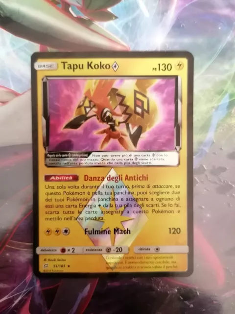 Mavin  POKEMON TAPU KOKO 51/181 PRISMA RARA HOLO GIOCO DI SQUADRA