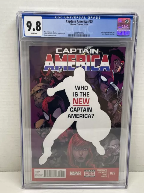 Captain America #25 Cgc 9.8 - Wp *Sam Wilson Becomes The New Captain America*