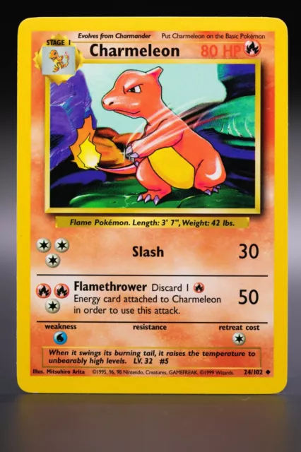 Pokemon - Charmeleon - 24/102 - Base Set UNCOMMON Near Mint WOTC