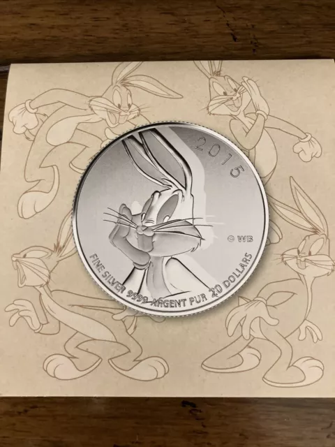 2015 Canada $20 1/4 oz. Fine Silver (.999 pure) Coin - Looney Tunes: Bugs Bunny