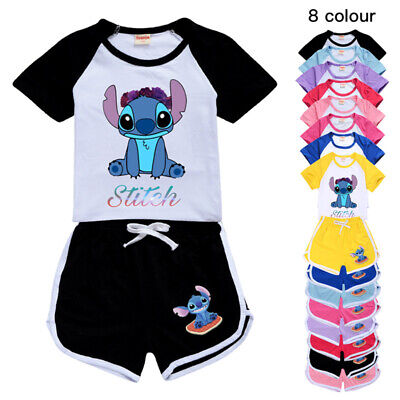 NUOVO Stitch Pantaloncini Ragazzi Ragazze T-Shirt Set Bambini PJ 'S abbigliamento tuta da ginnastica Regalo
