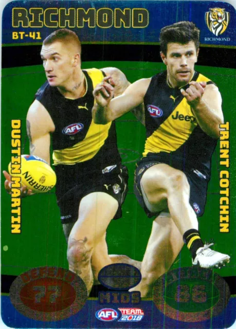 ✺New✺ 2018 RICHMOND TIGERS AFL Card DUSTIN MARTIN & TRENT COTCHIN Battle Teams