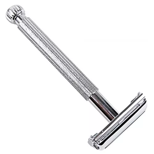 Parker 29L LONG HANDLE Butterfly Safety Razor & 5 Double Edge Blades- All Metal