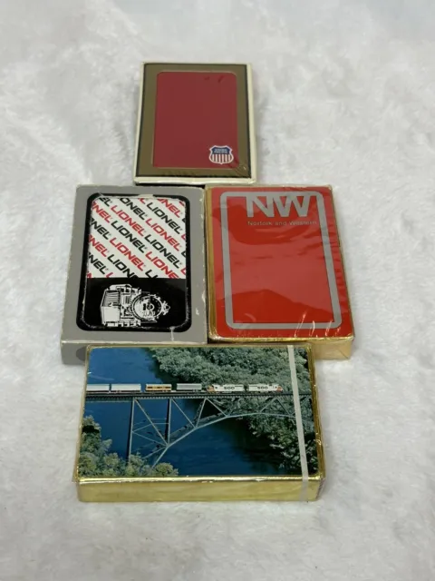 Vtg Lionel, Union Pacific, Norfolk & Western Trains Playing Cards BRAND NEW