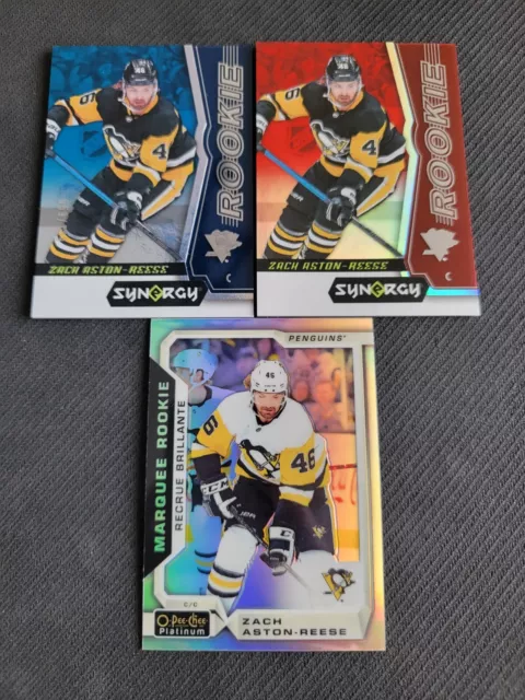 2018-19 Ud Synergy + Opc Platinum Zach Aston-Reese Rookie 3 Card Lot W/ Red