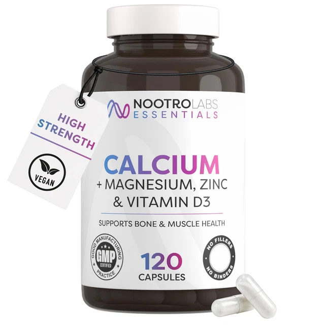 Normal Back Bone CALCIUM CITRATE MAGNESIUM Zinc Vitamin D3 K2 Bone Support 60 Servings £ ...