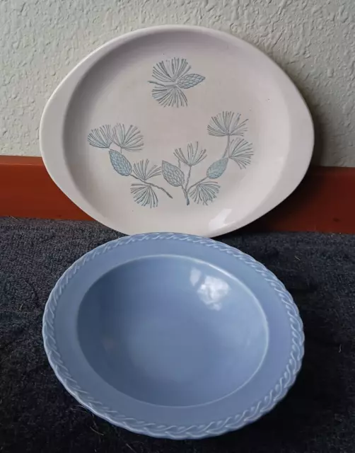 Vintage Ceramic Bowl (Vernonware) & Blue Spruce Platter (Marcrest) 2