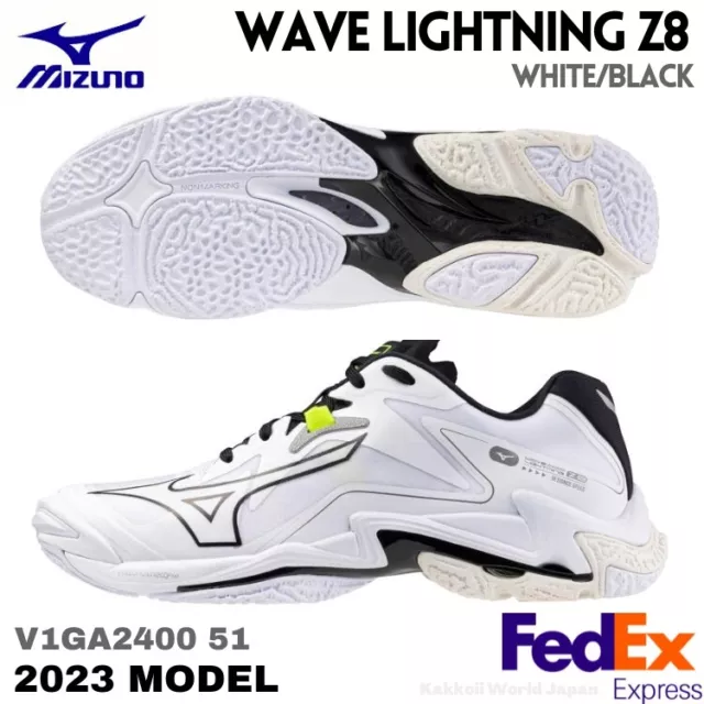 MIZUNO Volleyball Shoes WAVE LIGHTNING Z8 V1GA2400 51 White/Black FEDEX NEW!!