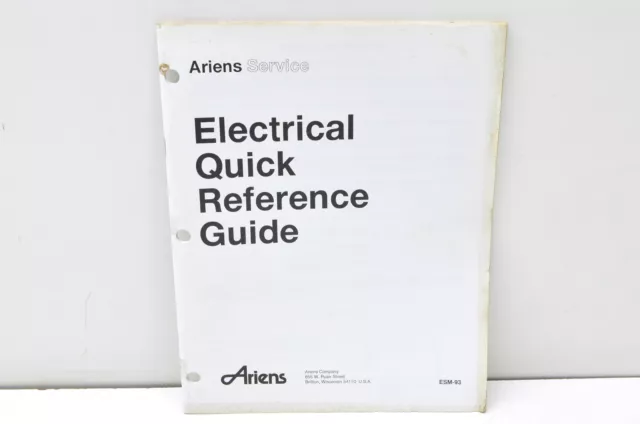 Ariens ESM-93 Electric Quick Reference Guide