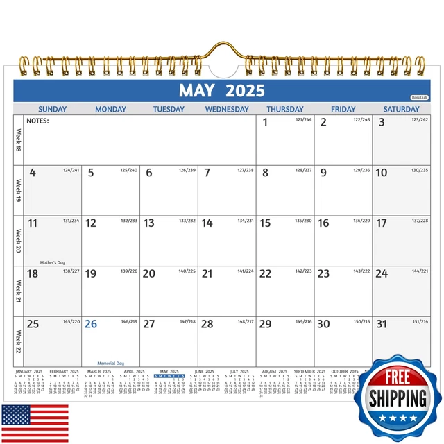 2025-2027 Wall Calendar - 24 Month Planner From May 2025 To April 2027, With Holidays, To-Do Lists & Notes