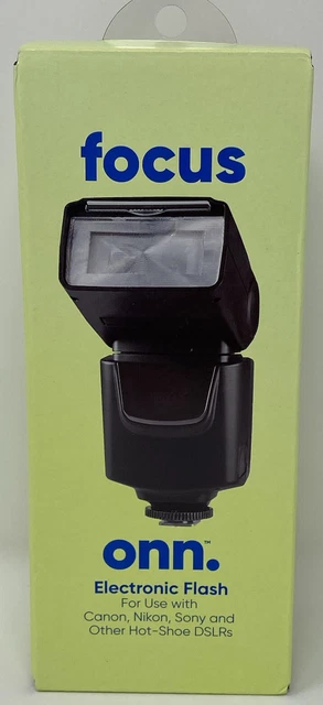 onn. Universal Electronic Flash For Use With DSLR Cameras Canon Nikon Sony