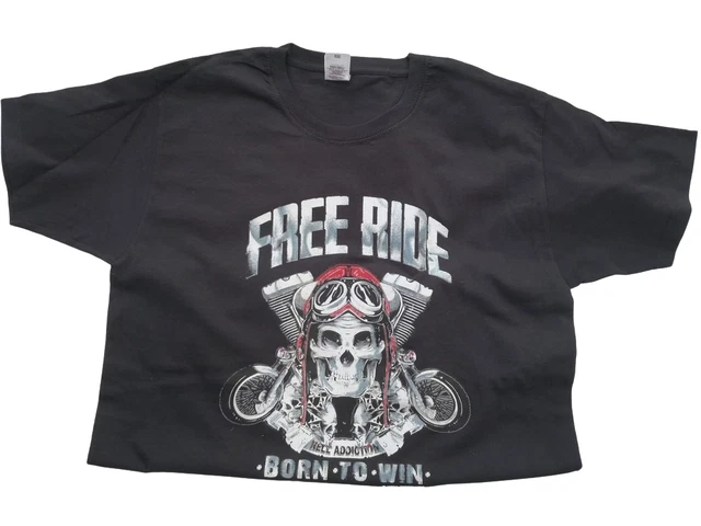 T-shirt HELL RIDER Homme – Noir, Coton, Manches Courtes – Fin De Stock (neuf Avec étiquettes)