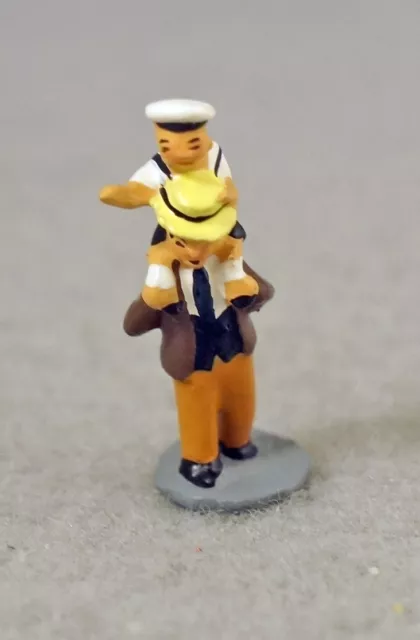J Carlton by Gault French Miniature Figurine Paris Two Pcs LIittle Boy w Father