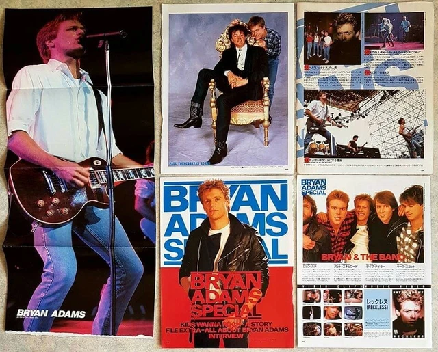 BRYAN ADAMS lot de presse clippings pack collection magazines POPGEAR poster