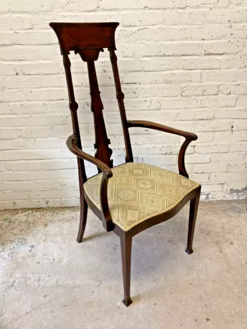 Antique Arts & Crafts Art Nouveau Scottish Open Armchair Chair (Can Deliver)