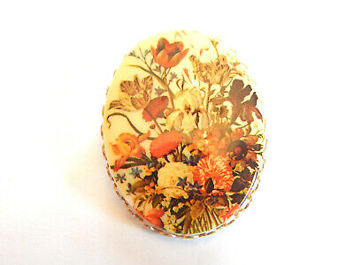 Vintage Orange Autumn Plastic Flowers Bunch Cameo Brooch Pin Costume Jewelry