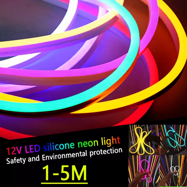 DIY LED Strip Neon Flex Rope Light Waterproof 12V Flexible Outdoor Lighting UK