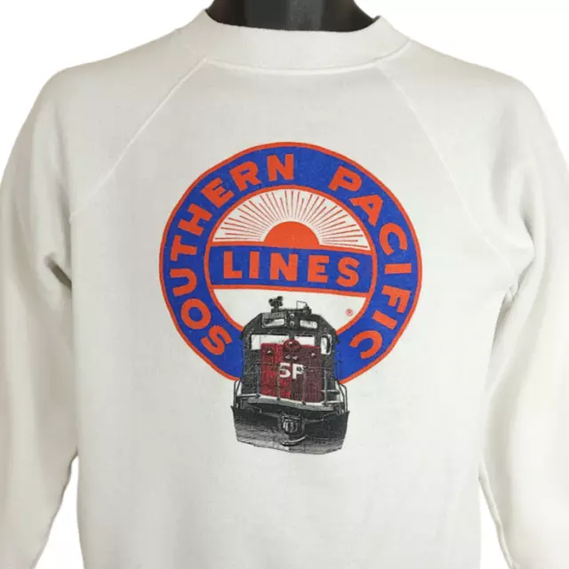 Southern Pacific Lines Train Sweatshirt Vintage 80s Made In USA Size Small
