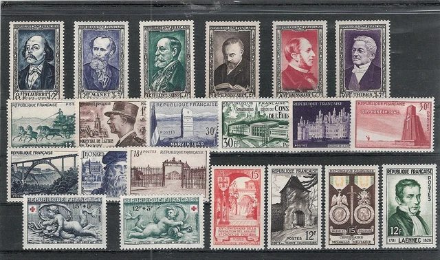 ISB Collection – 1952 France Année Complète – Timbres Neufs Authentiques – Philatélie Expert – Livraison Sécurisée