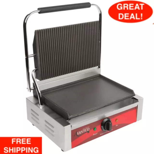 Avantco Commercial Panini Sandwich Press Grill - Countertop Restaurant Equipment