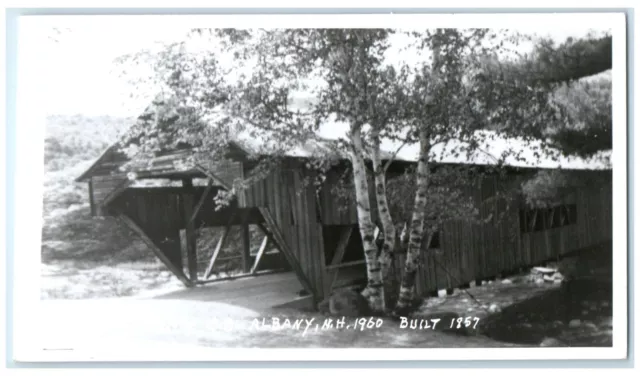 c1950's Covered Bridge Albany New Hampshire NH Vintage RPPC Photo Postcard