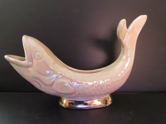 🐳 Fish Luster Ware Flower Posy Vase Vintage