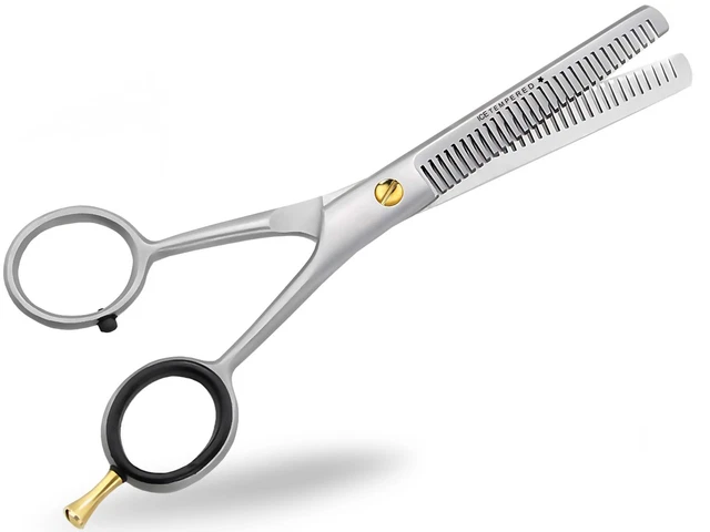 Professionelle Friseurschere 6 Zoll (17,5 Cm) | 440C Stahl | Schneide- & Ausdünnungsschere Set | Schwarz