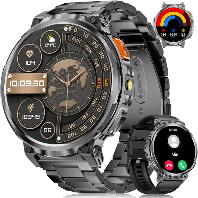 DREMAC Men's Smart Watch, 1.85 Inch HD Large Display, 730 mAh Battery, Sports Watch for Men with Flashlight/120 Sports Modes, IP68 Waterproof, Fitness Watch with 24/7 Heart Rate, Sleep Monitor for
