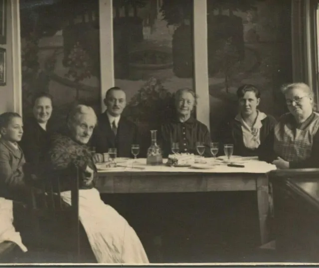 1900s 1910s Men Women Kids Grandmother Wine Family RPPC Vintage Postcard