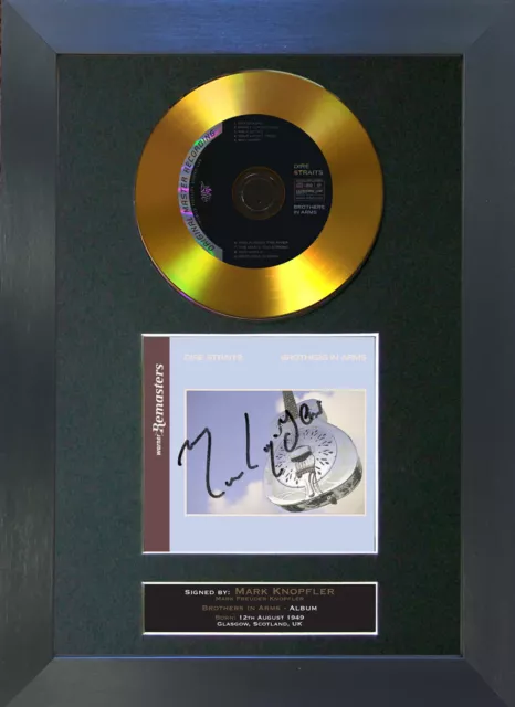 GOLD DISC DIRE STRAITS Brothers In Arms Signed Autograph Mounted Print A4 107