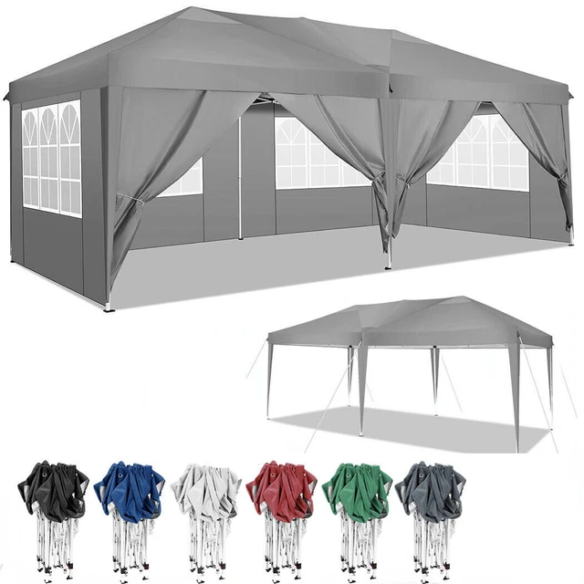 3x3/3x6m Pavillon Faltpavillon WASSERDICHT Gartenzelt Partyzelt mit Seitenteile