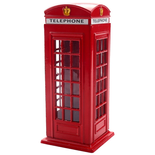 7X(Metal Rosso British English London Cabina Telefonica Bank Coin Bank Saving 3)