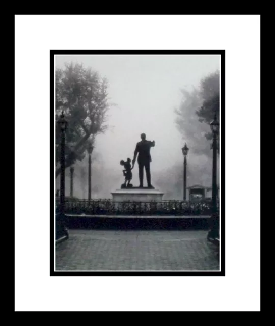 Disneyland in the FOG Mickey & Walt Disney wait Art image Frame NEW partners