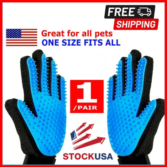 Pet Hair Brush Dog Cat Comb GLOVE Grooming Remover Mitt Fur Massage DeShedding