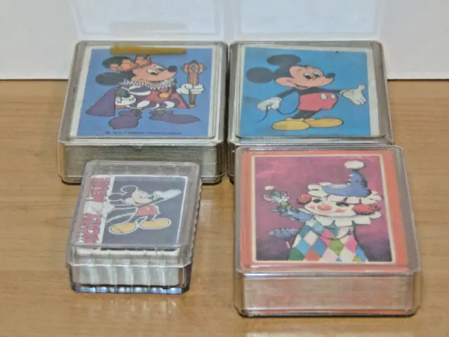 Lot of 4 Decks of Playing Cards-1 Clown,3 Mickey Mouse-Ex Cond-3 w/No Jokers