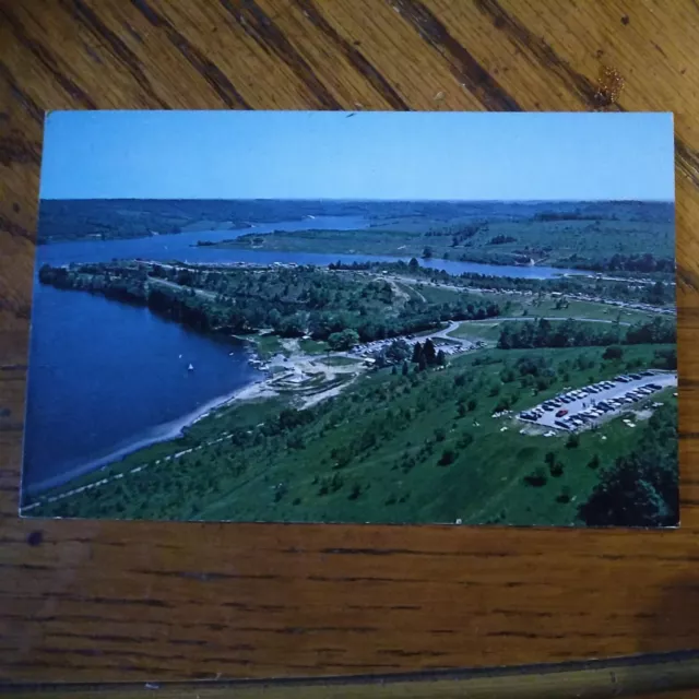 vintage postcard Aerial view of Moraine State Park Pennsylvania