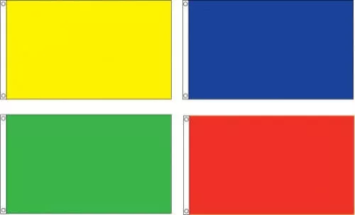 Wholesale lot 4 flags yellow blue green red 2x3 Flag Banner Solid Color poly