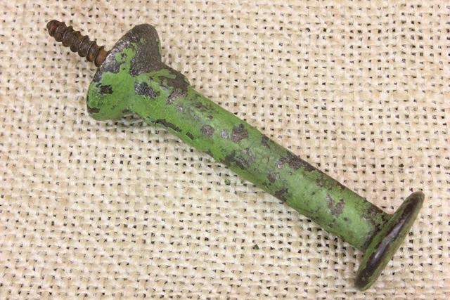 Old Coat Hook Single School Farmhouse Door Stop Rustic Iron 2 3/8” Vintage 1890