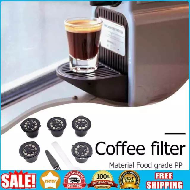 Coffee Cup Filter for Nespresso Reusable Capsule Refillable Pods (Black)
