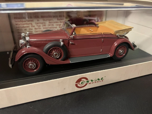 Maquette Mercedes-Benz 290 W18 Cabriolet 1933 Bleue 1/43 - Esval, Neuve En Boîte