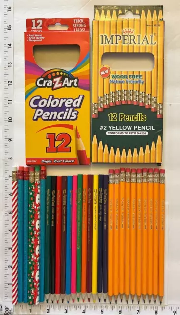 CRAYOLA Colored Pencils (Lot of 46) Mixed Colors & Sizes Art Sketching
