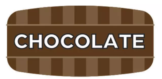 Chocolate Labels 1000 /Roll Food Store Flavor Stickers .625" X 1.25" new decals