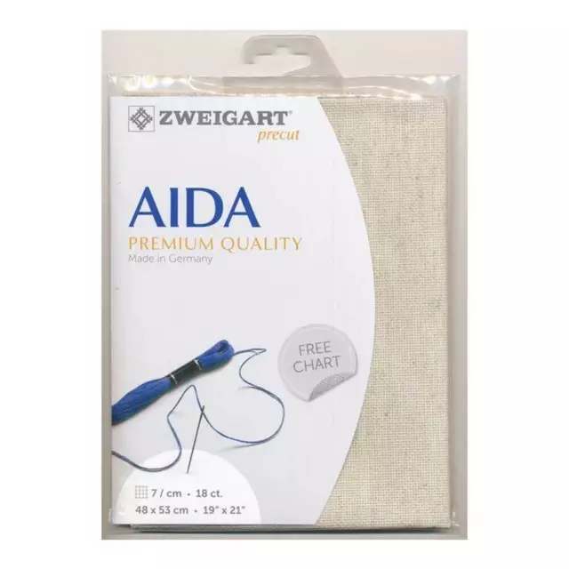 AIDA Zweigart Precute 18 ct. Rustico-Aida 3793 Farbe 54, Zählstoff für Kreuzstic