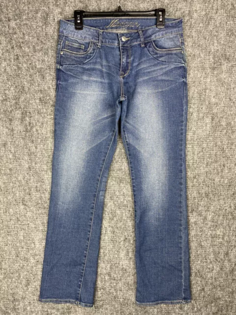 dELiAs Jeans Womens 12 Short Morgan Straight Leg Denim Pants Stretch Mid Rise