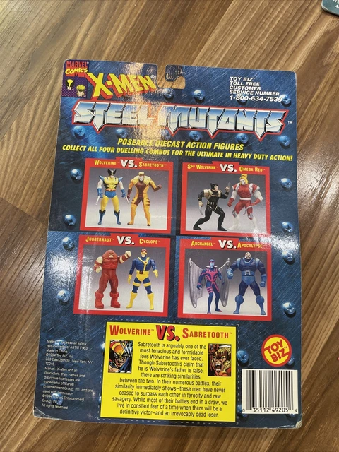 1994 Marvel Comics X-men Steel Mutants Wolverine vs Sabretooth Figures 2