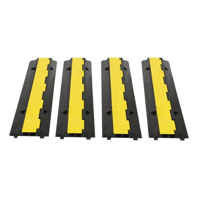 4 PCs Rubber Cable Protector Ramp 2 Channel 22000 lbs Load Wire Cable Cover Ramp