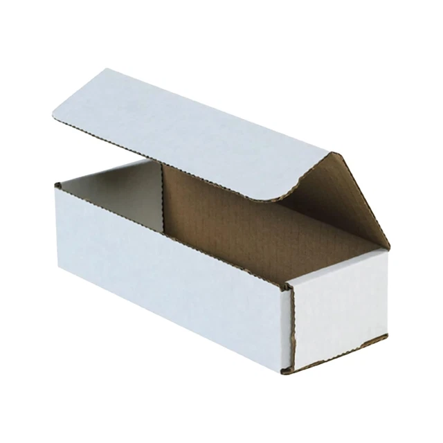 White Corrugated Cardboard Mailing Boxes, 8 X 3 X 2 Inches, Pack of 50, Crush-Pr
