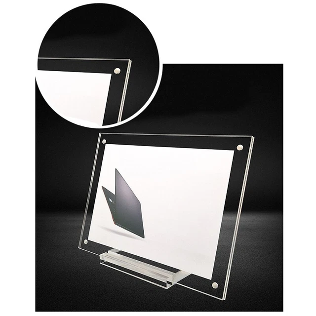 Acrylic Photo Frame Picture Holder Standing Certificate Display Clear 5 Sizes